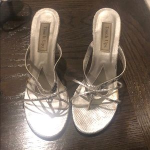 Silver formal shoes